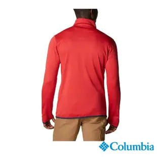 【Columbia 哥倫比亞 官方旗艦】男款- Omni-Wick快排刷毛立領外套-橘紅(UAE22050AH / 2022年秋冬)