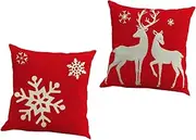 ASAKKURA Elegant Christmas Pillowcase Elk Santa Design Decorative Throw Pillow Covers for Sofa Chair