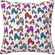 ALLiYa Roller Skates Colorful Double Sided Plush Pillowcase (Multiple Sizes) Pillow Sofa Bed Pillow Interior Decoration Pillow