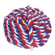 Natural Twisted Cotton Rope 1 Inch x 98 Feet Tug of War Rope, Red Blue White