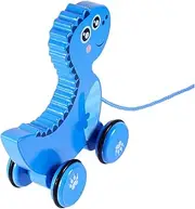 Unique Wooden Dinosaur Tow Truck Pull Along Toy Trailer Toy Encourage Walking