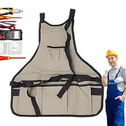 [Generic] Workshop Apron for Men, 900D Oxford Garden Apron with Multi-Pockets, Waterproof Workshop Bib Apron, Gardening Tools Storage Bag for Gardening Workers Mechanics, Tools Storage