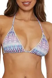 [BECCA] Women's Tulum Triangle Bikini Top, Abstract Print, Adjustable, Tie Back, Swimwear Separates