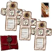Pocket Shrine with Silver Cross Included Inside, Handmade Prayer Quilt, Mini Stitched, Mary Slow Scripture Enc Virgin Quilts