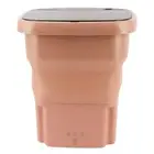 (Pink Orange US Plug)Mini Washing Machine Multifunction Foldable Efficient U Hot