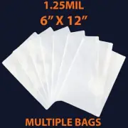 1.25Mil 6" X 12" | LDPE Clear Flat Poly Bags, Flexible & Durable | Multiple Bags