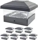 8 Pack Black Outdoor Garden 5 X 5 Solar LED Post Deck Cap Square Fence Light Ham