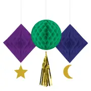 Opulent Eid Honeycomb Hanging Decorations (Pack of 3)