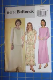 Butterick Pattern #B4130 Size 14,16,18 Misses'/Misses Petite Top and Skirt