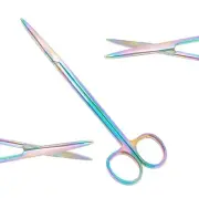 Premium Metzenbaum Scissors 7" Straight Rainbow/Multi Color Surgical Instrument