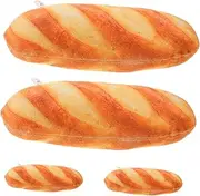 4pcs Adorable Bread Plush Soft Simulation Bread Shaped Pillows for Playroom Decoration Cuddle Companions Delightful All Occasions