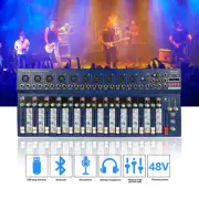 14CH Stage Audio Mixing Console Professional Amplifier Bluetooth MP3 USB Mixer