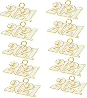 [Beatifufu] 2021 Vintage Number Pendant Diy Craft Decor for Necklace Creative Number Ornament Set