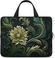 Laptop Case Sleeve Shockproof Computer Carrying Bag Dark Green And Green Style Laptop Bag Tote Lightweight Notebook Case Cover Traveling Briefcase Handle Bags for Travel Business 13inch, Dark Green