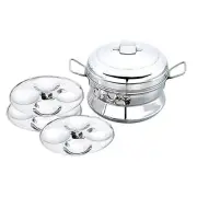 Stainless Steel Small Induction Base Idly Maker Pot (12 Idlies)