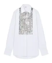 Alexander McQueen Embellished Embroidered Shirt IT44 optical white