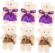 Vaguelly 10pcs Bear Pendant Figure Soft Animal Stuffed Tiny Stuffed Cuddly Animals Bag Bears Bulk Mini Soft Miniature Plush Hanging Doll Pendant Mini Plush Keychain Cloth