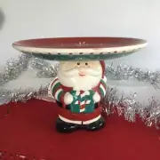 CHRISTMAS SANTA FOOTED COMPORT PLATE 23 CM