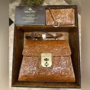 Patricia Nash box set Tooled Claire Satchel and Gela CC Case Florence New in box