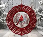 Cardinal Christmas metal wind spinners