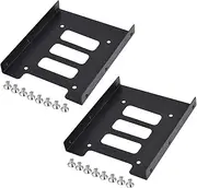 TRIXES Pack of 2 Black Metal Internal Mounting Kits for 2.5 Inch SSD Laptop Drives & 3.5 Inch Hard Disk Drives - Brackets for Hard Drive - High Performance Mounting Replacements for Hard Drives