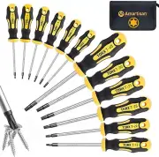 Amartisan 12-Piece Magnetic Torx Screwdrivers Set, T5 - T40, Yellow