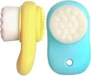 DECORNIJIA 2pcs Creative Two-one Facial Cleansing Brush Soft Bristle Face Washing Tool for Gentle Exfoliation and Deep Cleansing Ergonomic Design Lemon