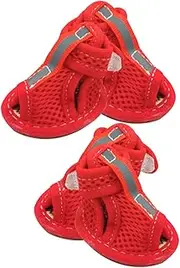 Yardwe Mesh Pet Dog Shoes Set of Small Dog Paw Shoes Outdoor Comfortable Safe for Puppies and Cats