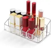 Weiai Lipstick Holder 18 Spaces Lipgloss Organizer 3 Rows | Multi Level Makeup Holder & Cosmetics Storage Display
