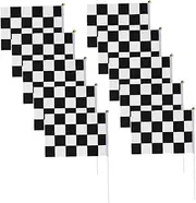 Toddmomy 10pcs Checkered Flag Hand Held Racing Signal Flags for Race Track Party Decorations Theme Events Craftsmanship Special Stitching Technology