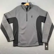 Spyder Outbound 1/4 Zip Pullover Mens Small Gray Midweight Core Sweater NWT