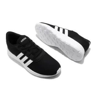 adidas 慢跑鞋 Lite Racer 運動休閒 男鞋 愛迪達 三線 基本款 網布 穿搭 黑 白 B28141 27cm BLACK/WHITE