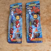 FIREFLY MARVEL SPIDERMAN KIDS CHILD TOOTHBRUSH W/CAP SOFT TRAVEL KIT SET OF 2