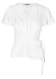 Diane Von Furstenberg Siena Jersey Wrap top - Ivory - M (UK12 / M) M (UK12 / M)