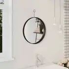 Hanging Mirror with Hook Black Wall-mounted Decoration Multi Sizes vidaXL