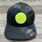FOX Racing Flexfit Session Hat Cap Large/XL Black Camo NWT
