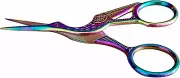 Stork Embroidery Scissors 4.5Inch Vintage Stainless Steel Sewing Scissors Curved