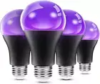 Black Light Bulb 12W 4 Pack UV Blacklight LED Lamp E27 Base Replacement Bulb, UV