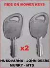 2x RIDE ON MOWER KEY FITS SELECTED HUSQVARNA JOHN DEERE MTD MURRAY MOWERS JD1