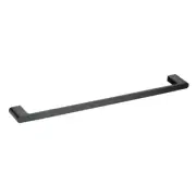 MATT BLACK GAMA 600MM ROUND SINGLE TOWEL RAIL BATHROOM WALL MOUNTED BRASS ZINC
