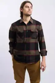 Brixton Bowery Long Sleeve Flannel - Heather Grey/Charcoal