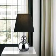Kinsley Chic Metal Touch Table Lamp (Set of 2) - Black or White Fabric Shade, 310mm High, PL0240