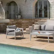 Bronte 3+2+1 Outdoor Aluminium Lounge Setting with Coffee Table - Outdoor Aluminium Dining Settings