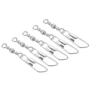 Fishing Barrel Swivel with Safety Snap, 50Pcs 11lb Carbon Steel, Silver