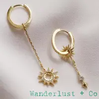 在飛比找博客來優惠-Wanderlust+Co 澳洲品牌 鑲鑽太陽垂墜式耳環X鑲