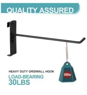 6" Gridwall Hooks - 25 Pc Heavy Duty Metal Black Wall Panel Hooks Displays New