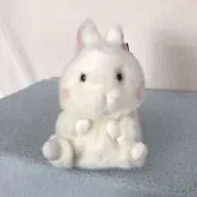 Aurora Rolls Pet BunBun Bunny Rabbit Plush Stuffed Animal Easter 5” White Fluffy