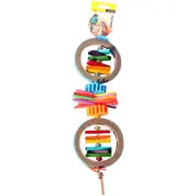 Avi One Paper Rings With Wooden Blocks Bird Toy