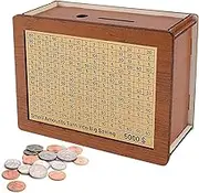 Wooden Money Box with Money Target and Numbers with Counter Crafts | Money Box with Counter for Savings Goal,Cash Vault Savings Box,Cash Savings Challenge Box,Portable Storage Case Money Saving Box
