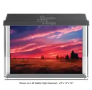 Colorful Red Sunset Sky Polyester Fish Tank Glass Backdrop Aquarium Background